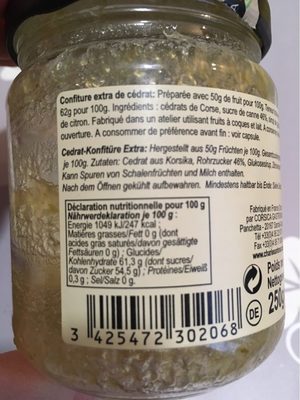 Confiture Charles Antona Cedrat