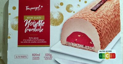 Bûche glacée noisette framboise
