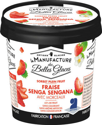 Sorbet plein fruit à la fraise senga sengana - La Manufacture des Belles Glaces