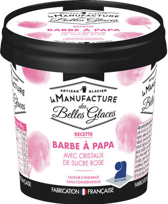 Glace parfum barbe à papa avec cristaux de sucre rose