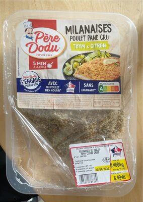 Milanaises poulet pané cru