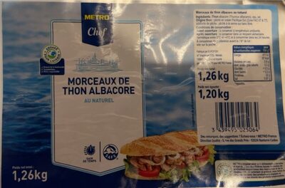 Morceaux de thon albacore au naturel