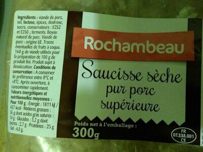 Saucisse sèche pur porc supérieure
