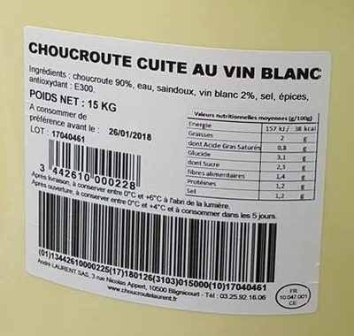 Choucroute Cuite au Vin Blanc