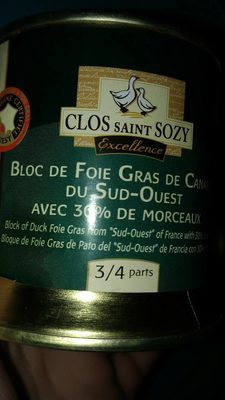 Bloc de foie gras de canard du Sud-Ouest avec 30 % de morceaux