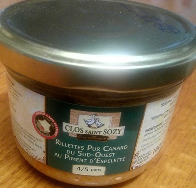 Rillettes pur canard du Sud-Ouest au piment d'Espelette
