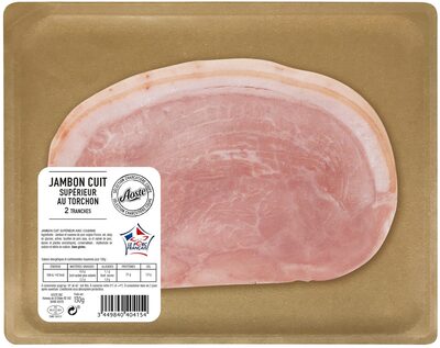 Jambon cuit au torchon avec couenne, 2 tranches Aoste