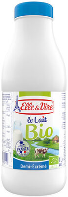 Lait Bio demi-écrémé stérilisé UHT - Longue conservation