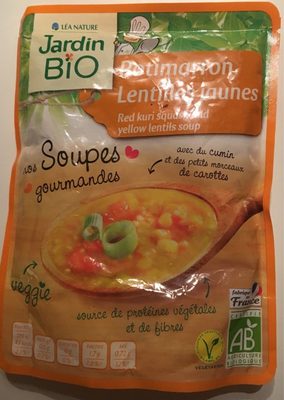 Soupe potimarron lentilles jaunes
