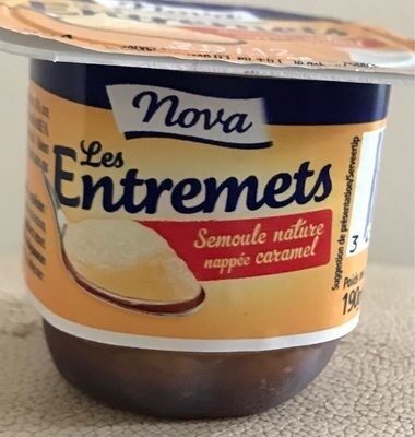 Les Entremets, semoule nature nappée caramel