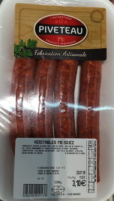 Merguez boeuf mouton PIVETEAU, 4 pieces