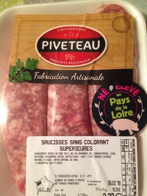 Grosses saucisses Piveteau Nature x3
