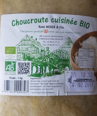 Choucroute cuisinée bio