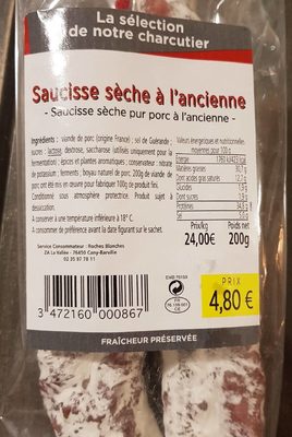 Saucisse sèche à l'ancienne - La sélection de notre charcutier