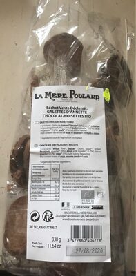 Sachet Vente Déclassé : Galettes d'Annette chocolat-noisettes bio