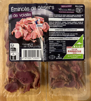 Émincés de gésiers de volaille