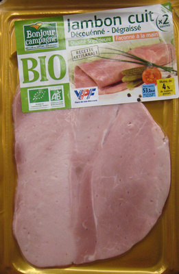 Jambon cuit découénné dégraissé Bio