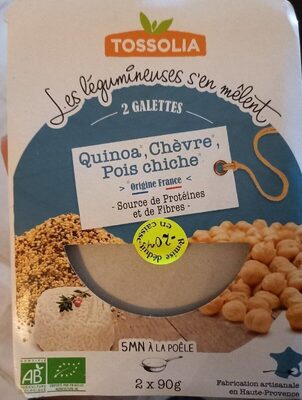 Galettes quinoa chèvre pois chiche