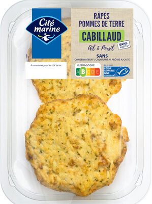 Râpés pomme de terre, cabillaud MSC, ail & persil - 200g - Frais