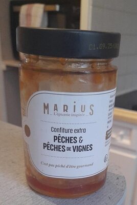 Confiture extra pêche et pêche de vigne