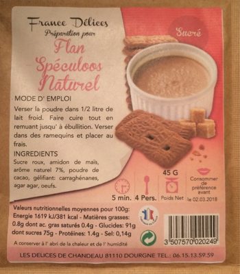 Flan speculoos naturel