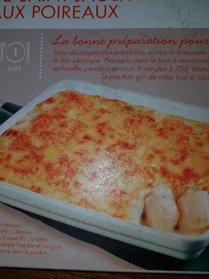 Gratin de noix de saint Jacques aux poireaux