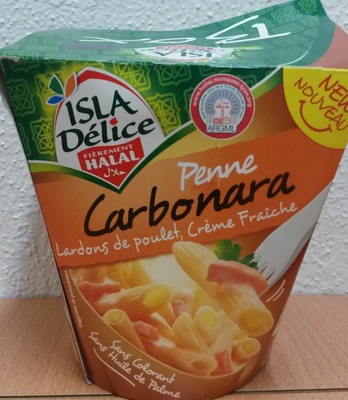 Penne Carbonara (Lardons de poulet, Crème Fraîche), Halal