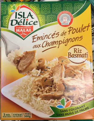 Emincés de Poulet aux Champignons riz basmati