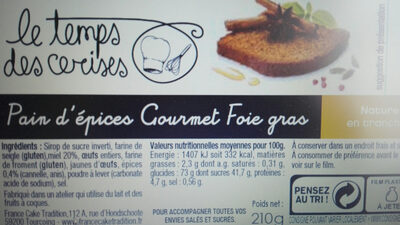 Pain d'epices Gourmet Foie Gras
