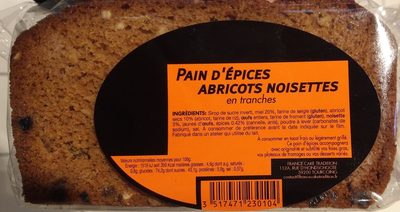 Pain d'épices abricots noisettes