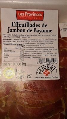 Effeuillade de jambon de bayonne