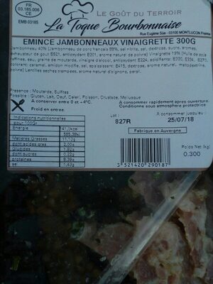 Emincé jambonneau vinaigrette