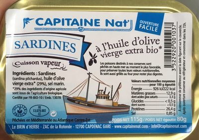 Sardines à l’huile d’olive vierge extra bio