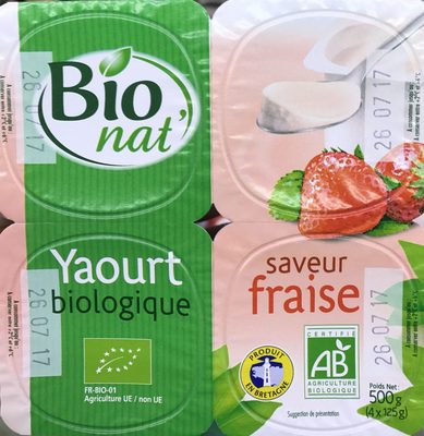 Yaourt biologique saveur Fraise