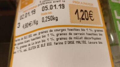 Baguette bio graine