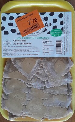 Carrés cèpes au blé dur français