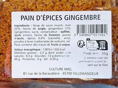 Pain d'Epices Gingembre