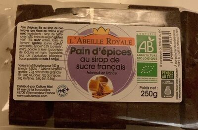 Pain d’epices au sirop de sucre français