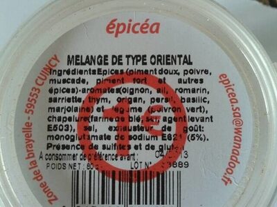 Melange d'epices Oriental Epicea, pot de