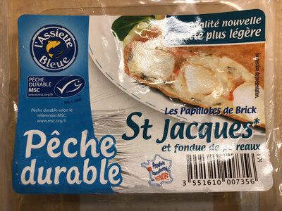 Les Papillotes de Brick St Jacques et fondue de poireaux
