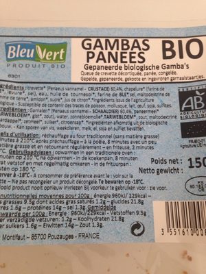 Gambas panées Bio