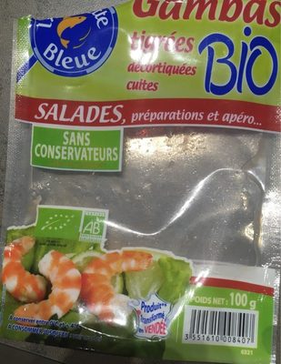Gambas tigrées décortiquées cuites BIO