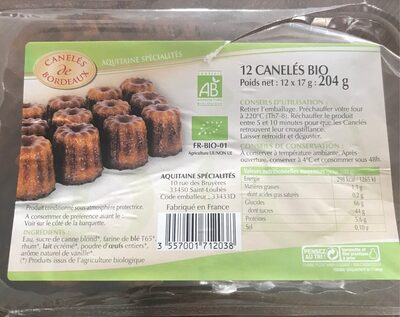12 canelés bio