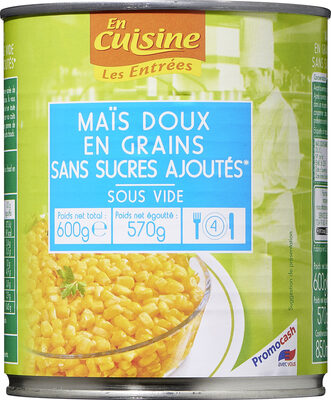 MAÏS DOUX EN GRAINS SANS SUCRES AJOUTES* *Contient des sucres naturellement présents.