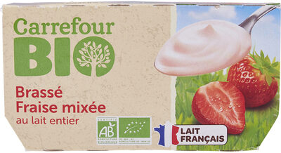 Brassé Fraise mixée au lait entier