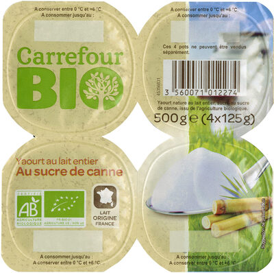 Yaourt Nature Sucré au Sucre de Canne