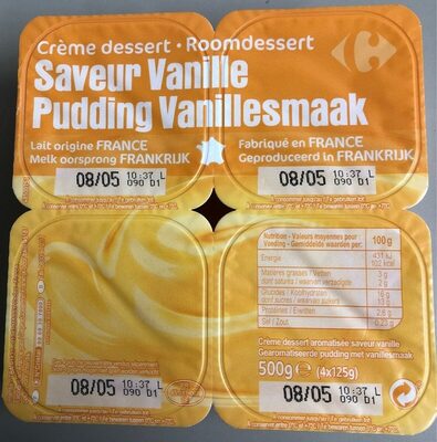 Crème dessert saveur vanille