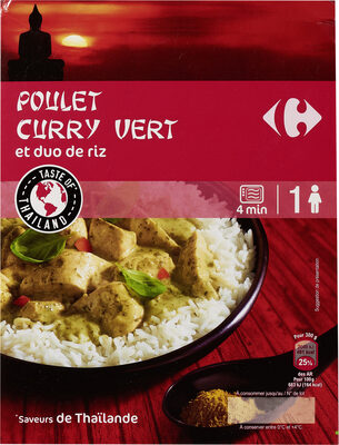 Poulet curry vert et duo de riz
