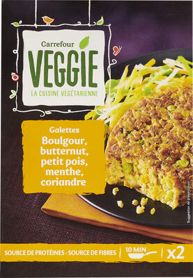 Galettes Boulgour, butternut, petit pois