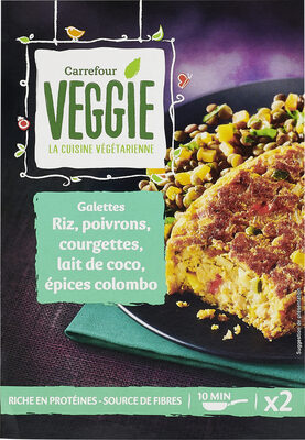 Galettes riz, poivrons, courgettes, lait de coco, épices colombo